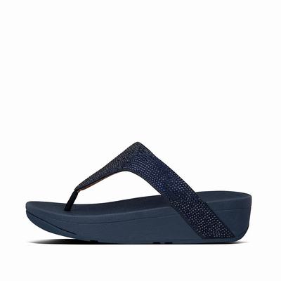 Fitflop Lottie Shimmercrystal Toe-Post - Sandalen Damen - Navy (PKE836027)